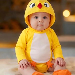 Disfraz de Pollito para Bebé – Traje Amarillo con Capucha