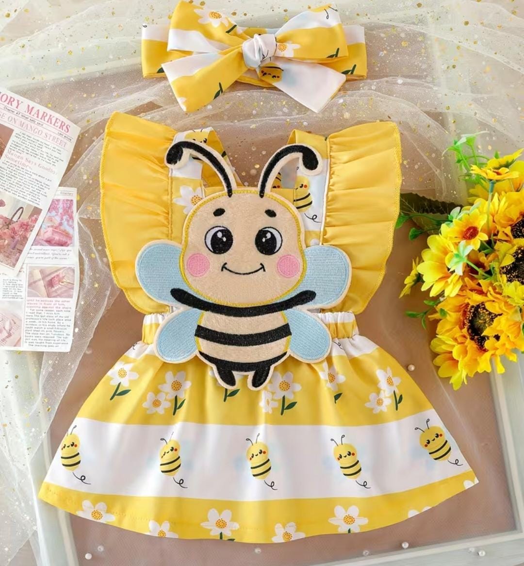 Vestido de Abejita para Bebé Niña con Lazo