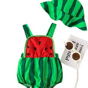 Disfraz de Sandía para Bebé con Gorrito – Traje Infantil de Fruta